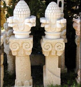 terminali in pietra per fontane da giardino